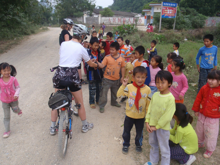 Terry meets another grade school class in China.